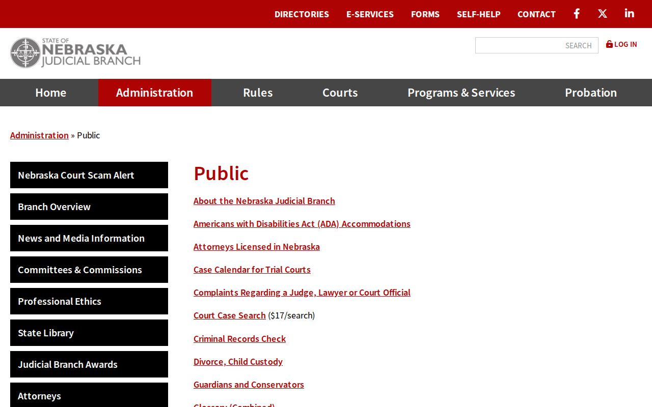 Dixon County court calendar official Nebraska public court resources links