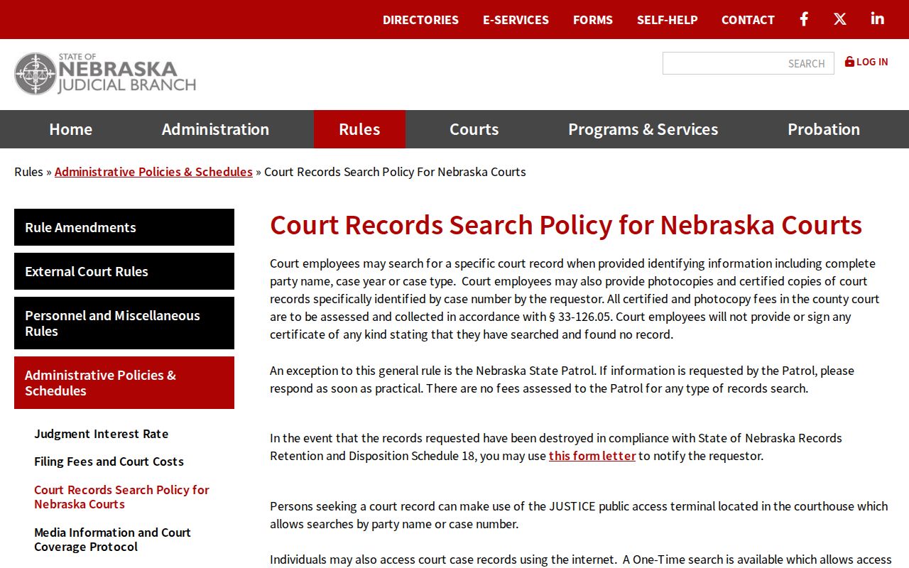 Dixon County court records online, in-person, and written request policy