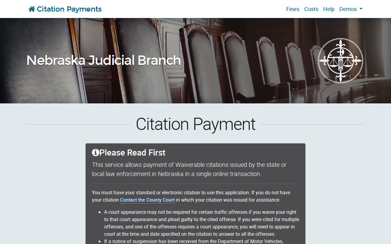 Dixon County traffic court records official Nebraska citation payment endpoint